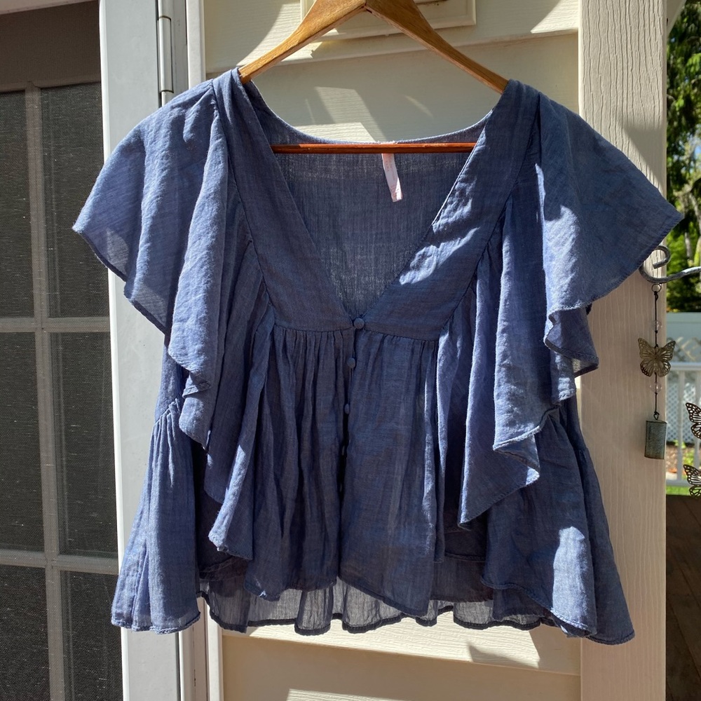 Zara chambray top size XS